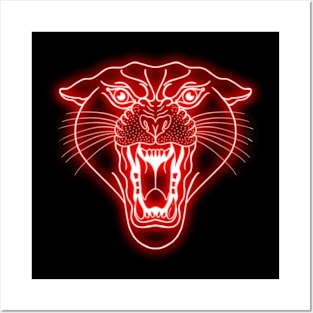 Neon panther Posters and Art